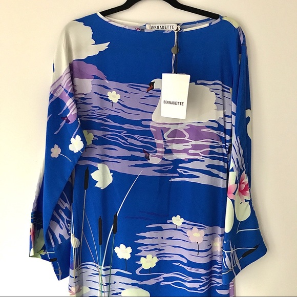 Blue Swan Lily Dress by BERNADETTE size 36 - Picture 3 of 13